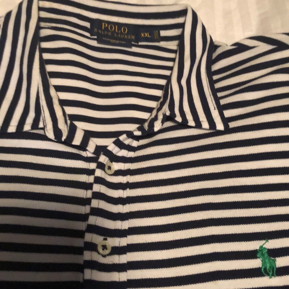 Navy Striped Polo XXL - Picture 2 of 5